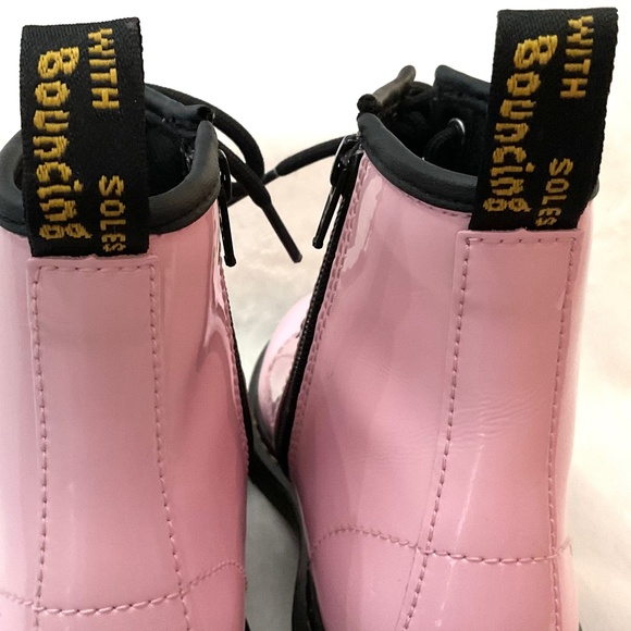 Dr Martens Pink Girls Platform Lace up Combat Grunge Booties Sz 3 - Picture 14 of 16